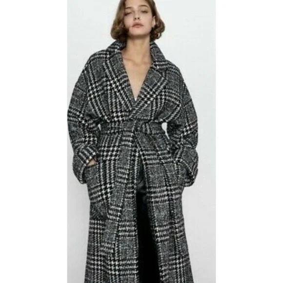 Zara Oversized Houndstooth Coat - Picture 2 of 16